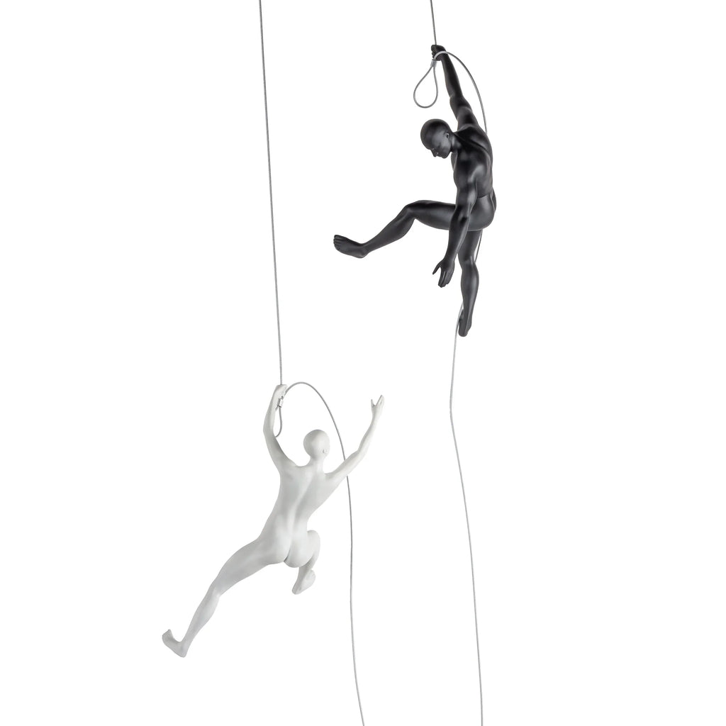 MATTE BLACK & WHITE WALL SCULPTURE COUPLE