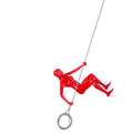 GLOSSY RED WALL SCULPTURE CLIMBING 8" WOMAN
