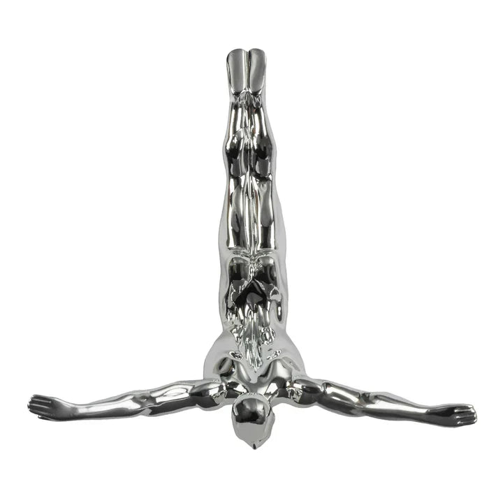 DIVER WALL DECOR SCULPTURE //11" CHROME