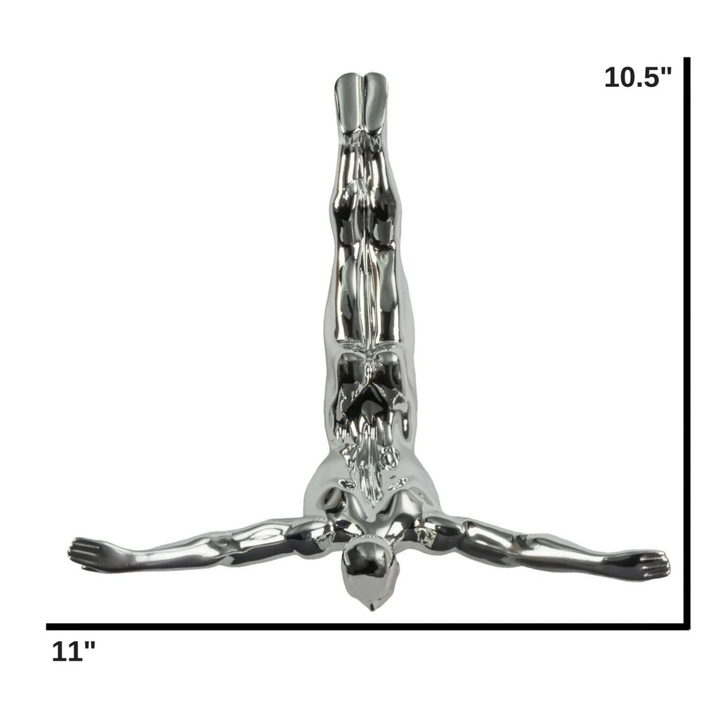 DIVER WALL DECOR SCULPTURE //11" CHROME