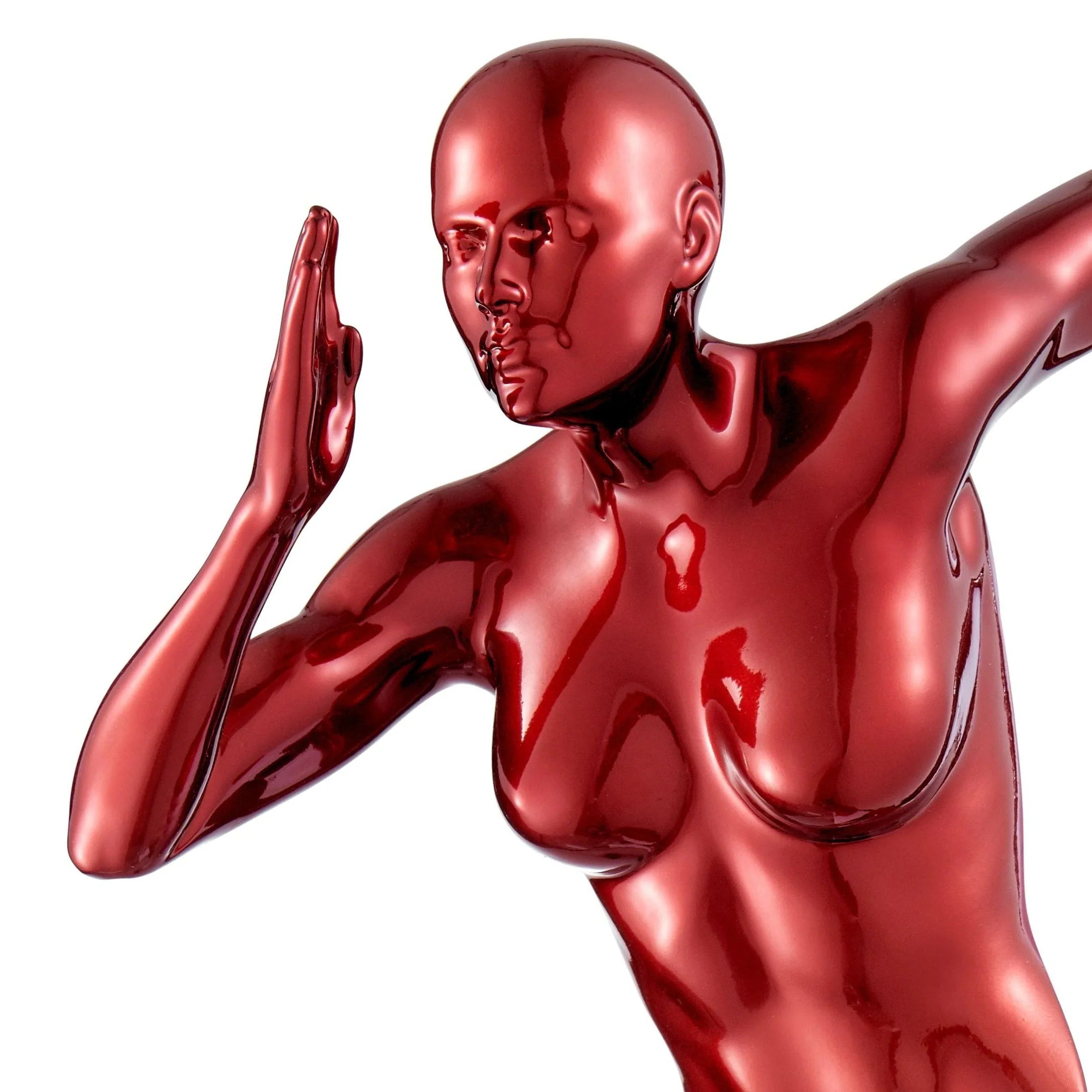 METALLIC RED RUNNER 13" WOMAN SCULPTURE