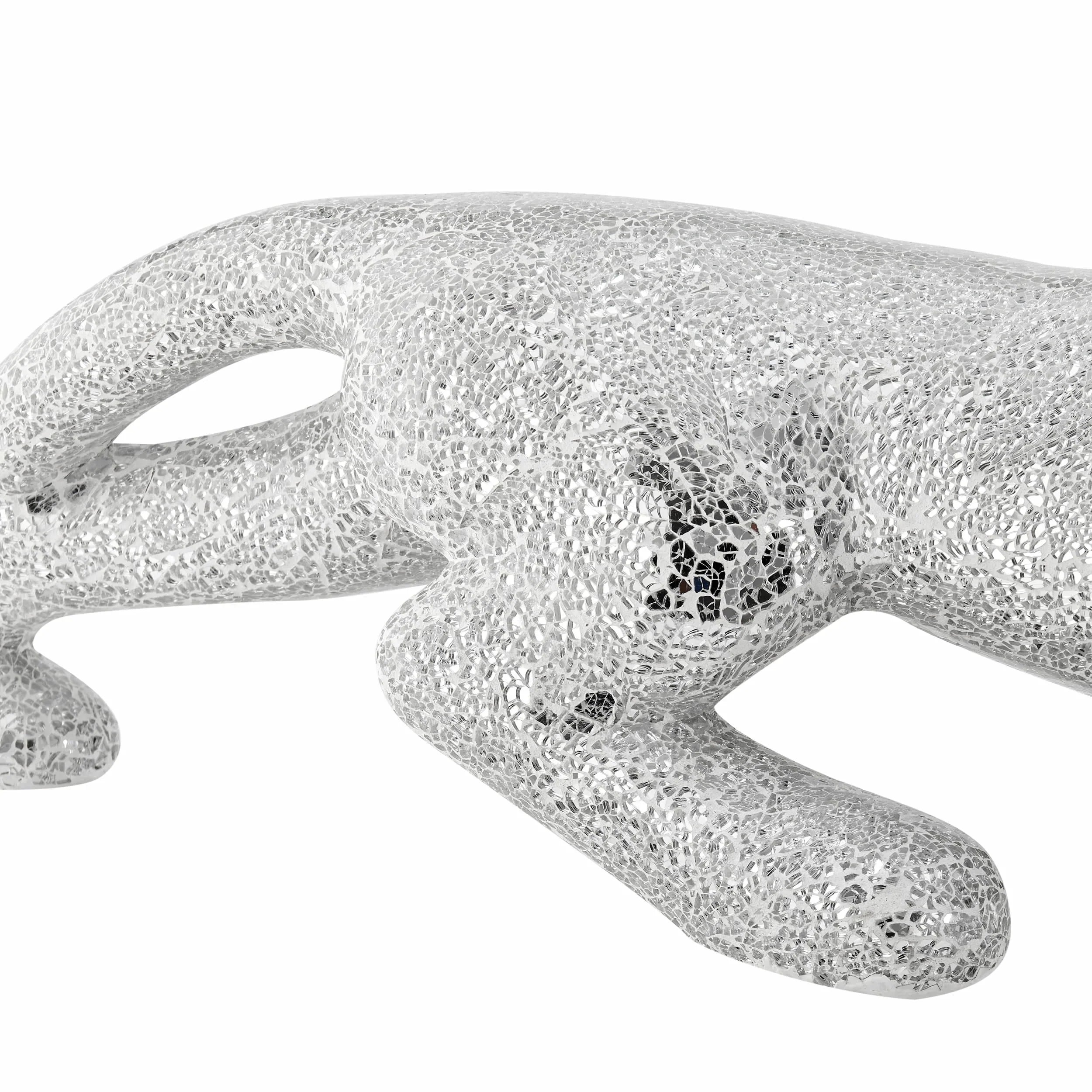 BOLI PANTHER SCULPTURE // GLASS AND CHROME