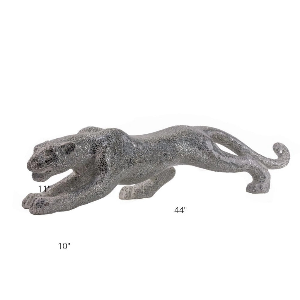 BOLI PANTHER SCULPTURE // GLASS AND CHROME