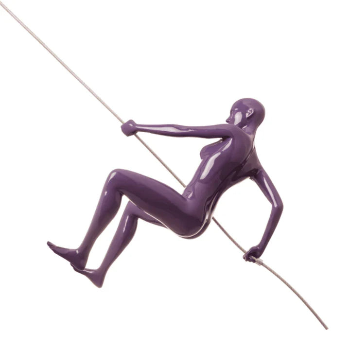 CHROME WALL SCULPTURE CLIMBING