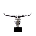 SMALL SALUTING MAN RESIN SCULPTURE 17" WIDE X 10.5" TALL // CHROME