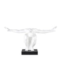 LARGE SALUTING MAN RESIN SCULPTURE 37" WIDE X 19" TALL // GOLD OR WHITE