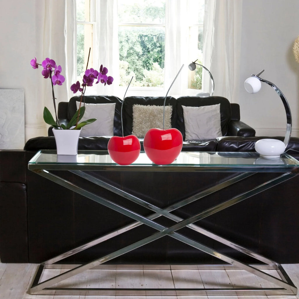 SET OF 2- RED WINE OR RED DECORATIVE CHERRY