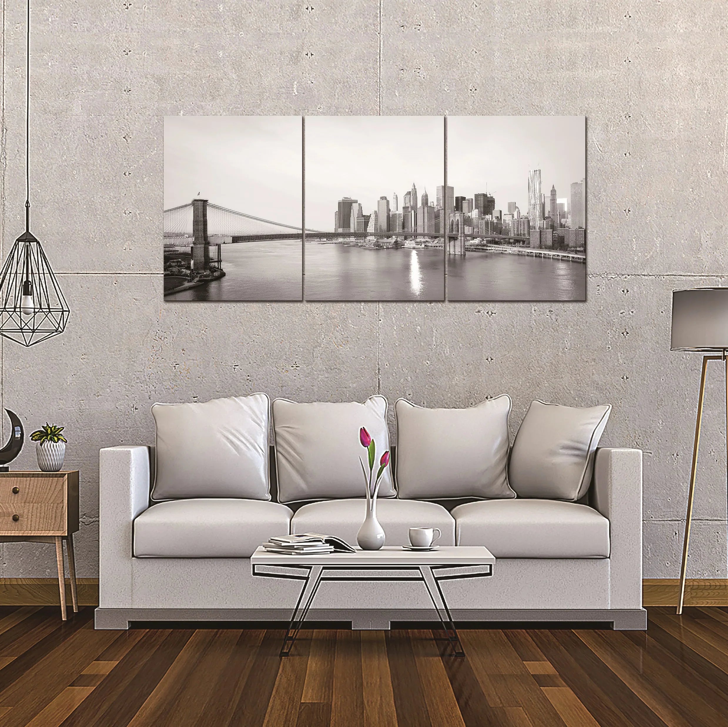 KL-009 ABC 106X47 NY Black and White Bridge Acrylic Picture