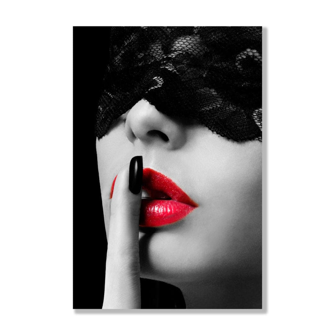 Red lips glass art