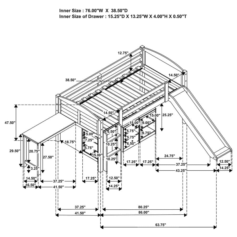 Twin loft bed